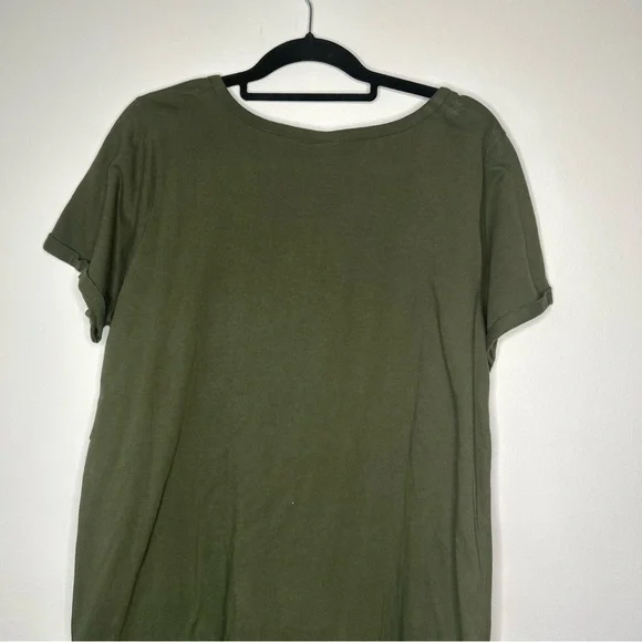 NWT Olive Green Dip-Dye Short Sleeve Women's T-Shirt Material Dress Size 2X - Picture 2 of 13